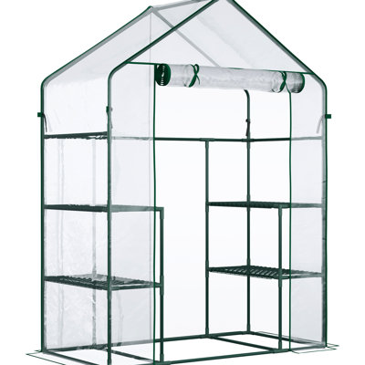 5' X 2.5' 6.5' Greenhouse, Portable With Shelving, Clear Cover, Backyard Garden Plants' Thriving Growth Mini Walk-in Greenhouse Kit, 6.5', 3 Tier Shelves, Plastic Improve Environment