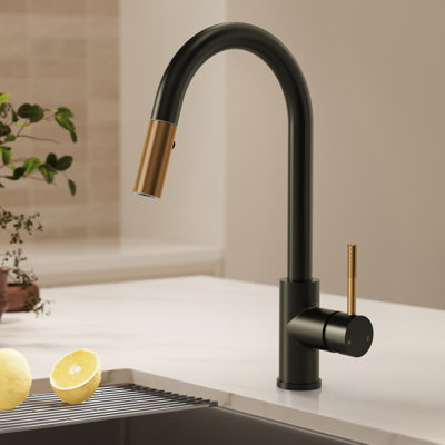 Robinet de cuisine rétractable à double fonction, robinet d'évier à poignée simple
