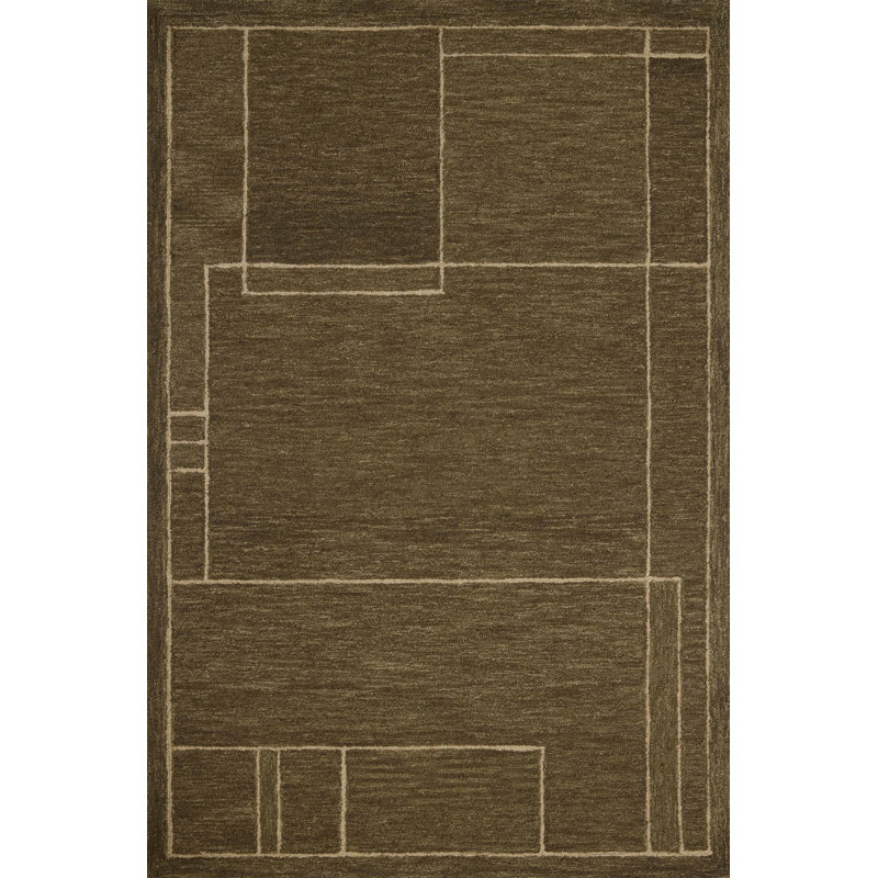 Tapis olive / naturel Jeremiah Brent x Loloi Barrow, Runner 2'3" x 9'9"