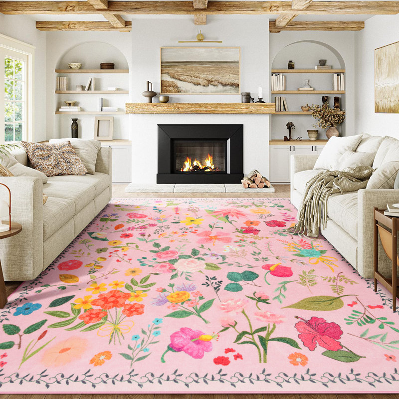 Floral Indoor Rug, Rectangle 8' x 10'