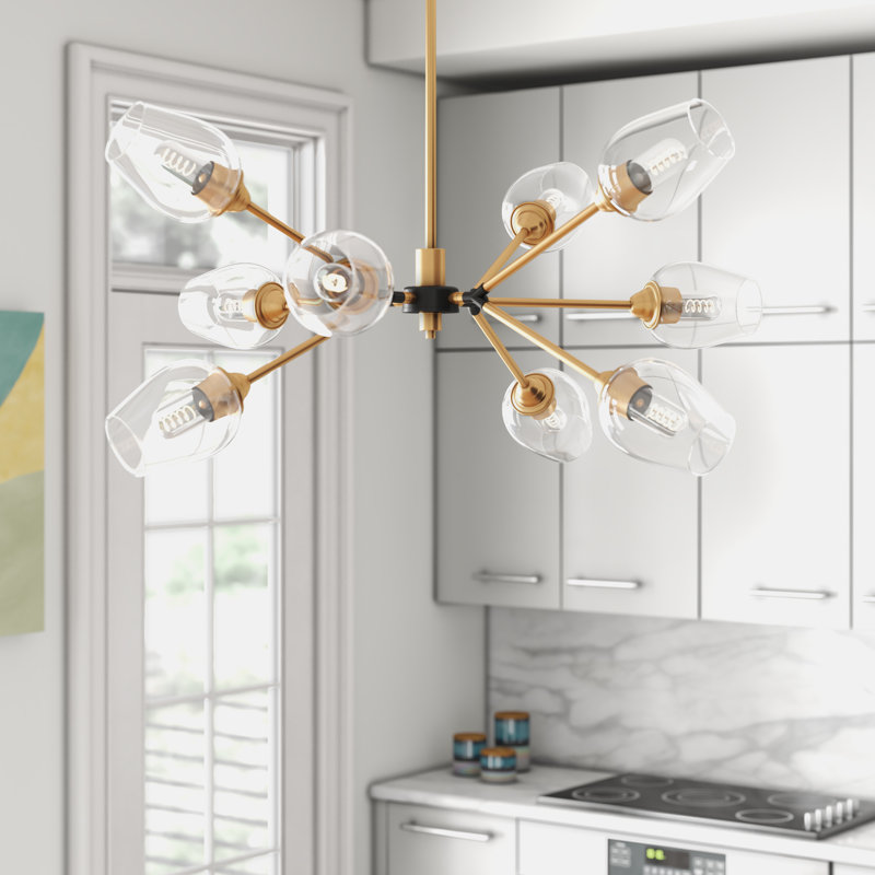 Lustre linéaire moderne Spoutnik à 9 lumières Apel
