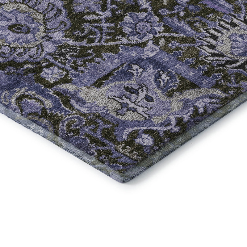 Premium Machine Washable Elize AMF1320 Damask Rug, Rectangle 3' x 5'