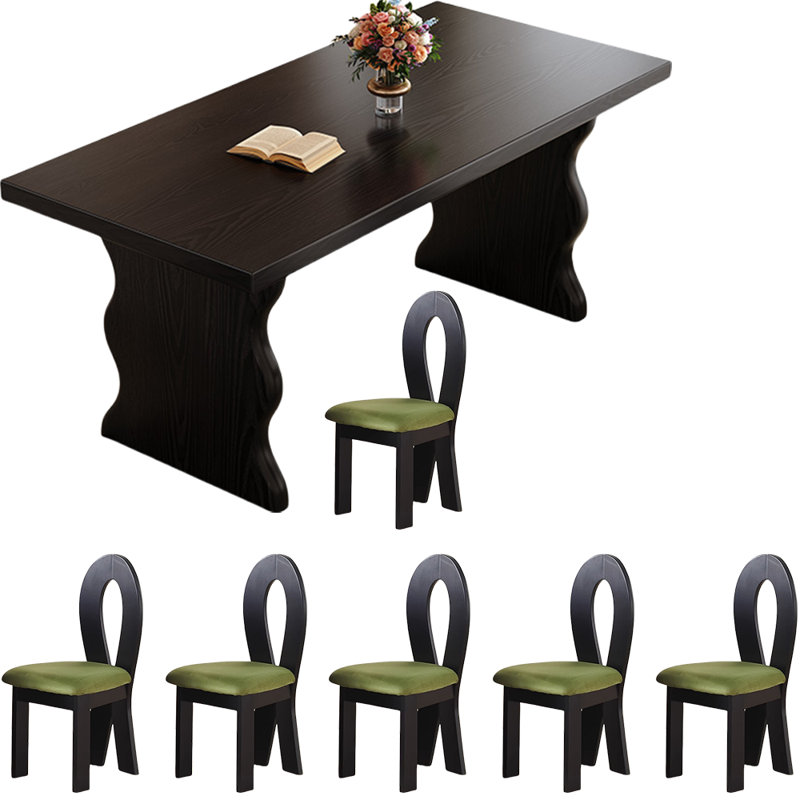 Ensemble de salle à manger Black Wood, H 29,9 po x L 63 po x l 30,7 po