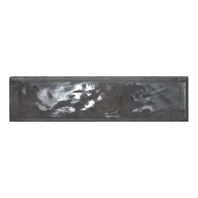 Renzo Storm 3 in. x 12 in. Glossy Ceramic Bullnose Tile Trim