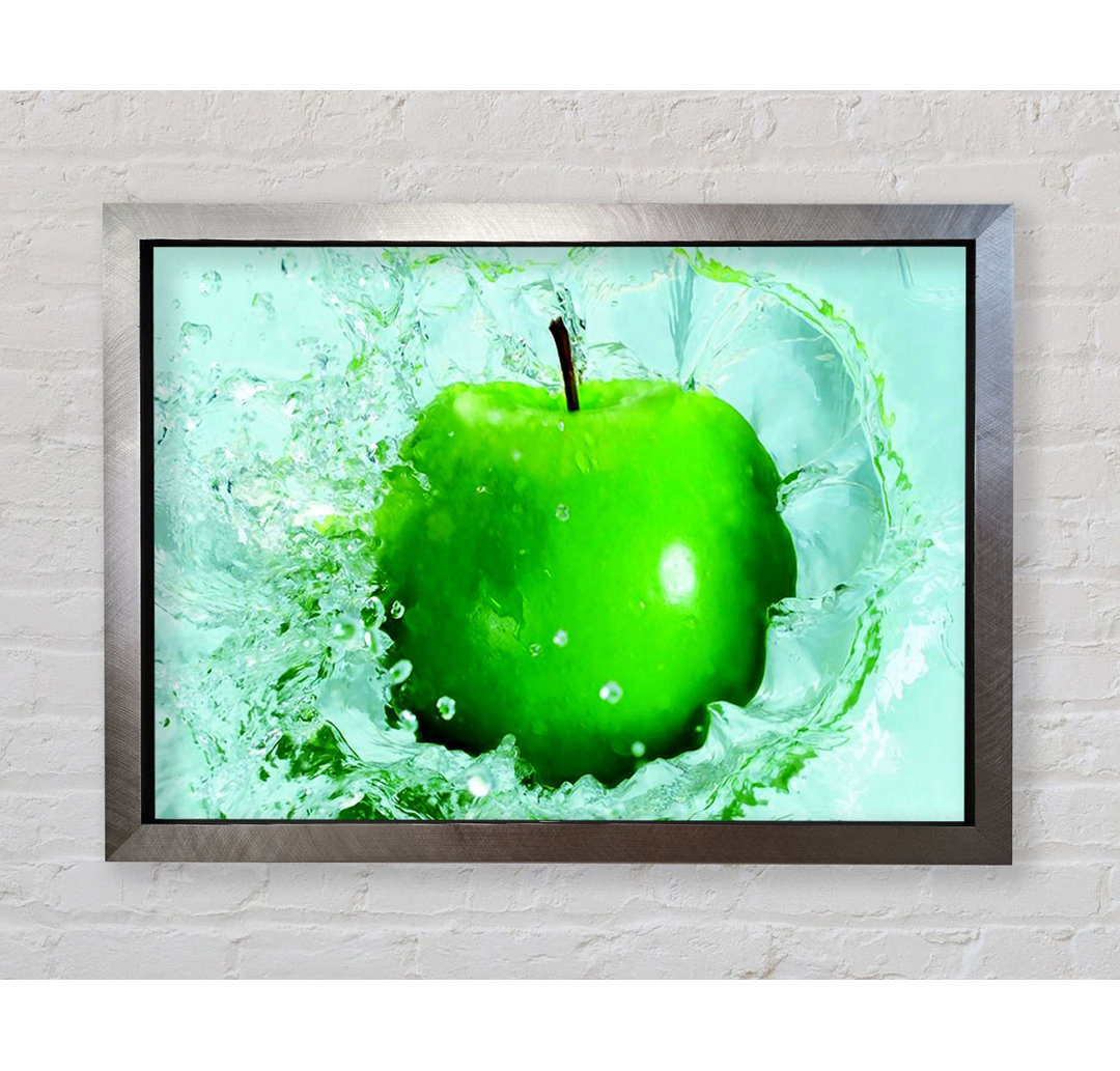 Gerahmtes Wandbild Apple Splash