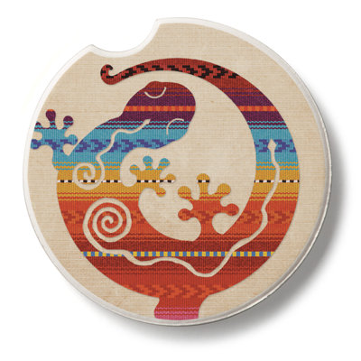 Sous-verre de style sud-ouest simple en pierre Gecko