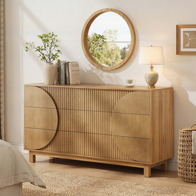 Modern 6 Drawer Fluted Storage Cabinet