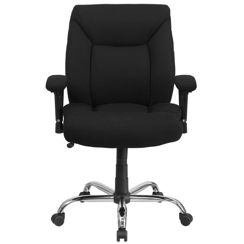 Big & Tall Mid-Back Swivel Ergonomic Task Office Chair with Deep Tufted Seating and Adjustable Arms
