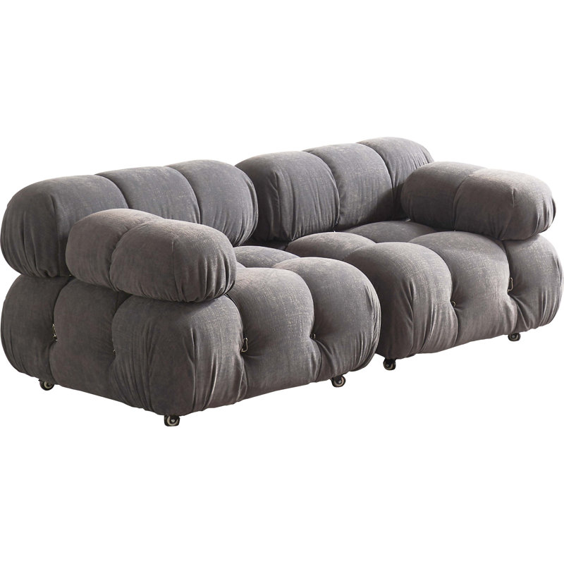 Mimosa Upholstered 77'' Sofa, Gray Polyester