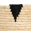Round Handwoven Corn Leaf Basket Set of 2 with Plastic Liner, Natural with Black Accents