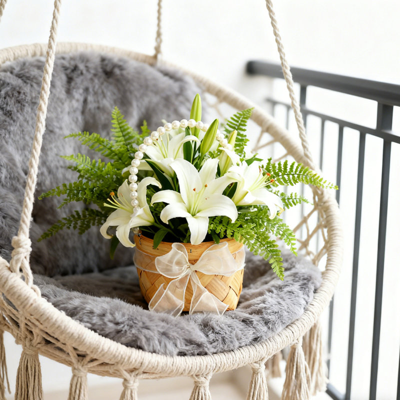 1 panier en osier tissé à la main avec poignée perlée et nœud en tulle délicat pour les mariages, les décorations de fête, les paniers de demoiselles ou le rangement chic