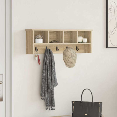 Wall-Mounted Coat Rack With Shelf 75 X 16 X 26 Cm