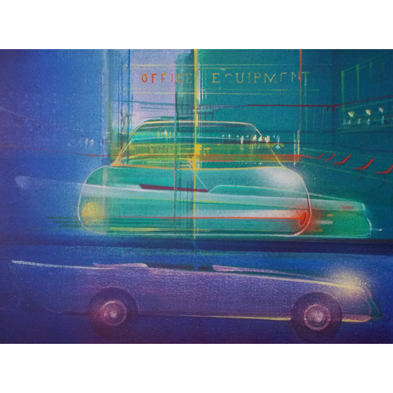 Nightscape.Office Reflection Print by Gerard Tunney