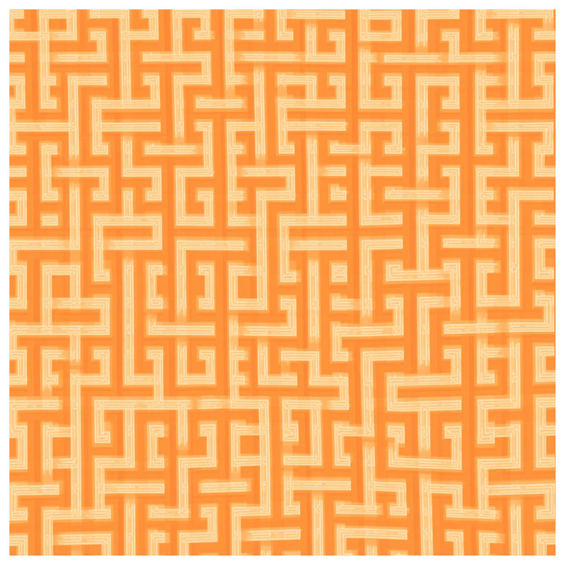 Édredon orange à motif labyrinthe, Simple extra long