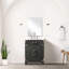 Meuble-lavabo en chêne noir 24 po x 18 po - comptoir en acrylique et miroir à fermeture en douceur, options de rangement abondantes. L 24 po x P 18 po.