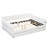 Queen Size Upholstered Platform Bed with USB and 2 Drawers, White
