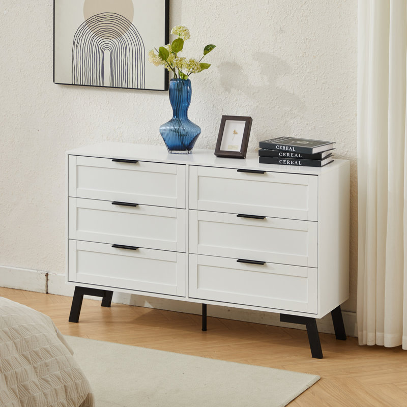 Cailan 46.9" Wide 6-Drawers Accent Chest, White