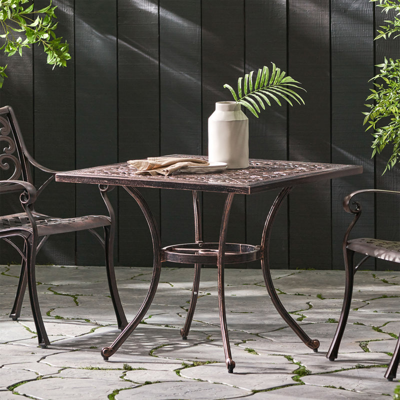 Table de salle à manger d'extérieur carrée en fonte d'aluminium (seulement les tables, pas de chaises)