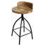 Ensemble de 2 tabourets à hauteur de comptoir de style industriel avec siège pivotant réglable de 25 à 31 pouces, brun et noir