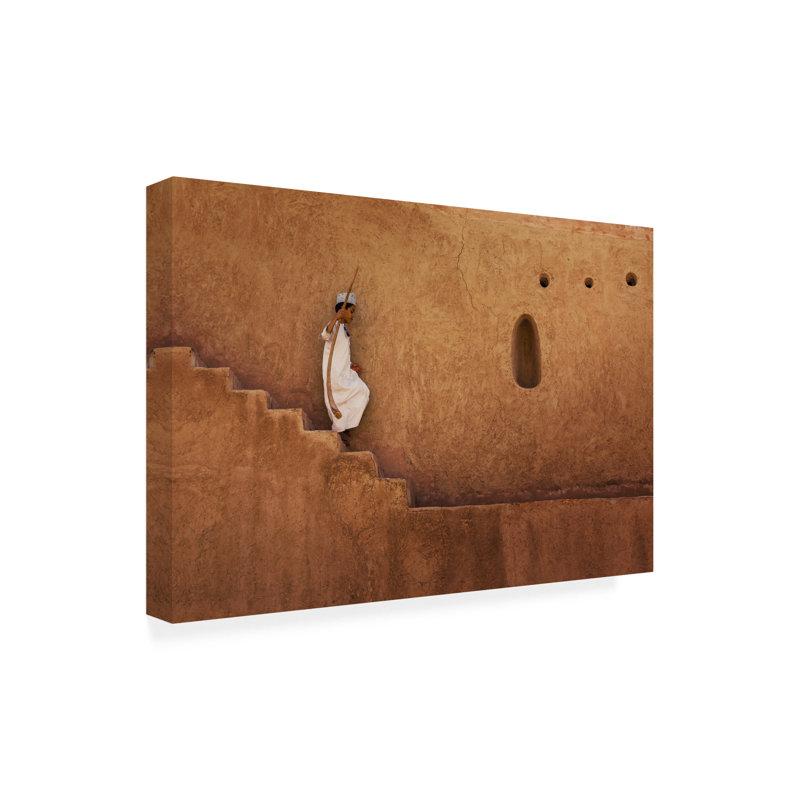 Bolog Najeeb Boy Descending Stairs Canvas Art, 30" H x 47" W