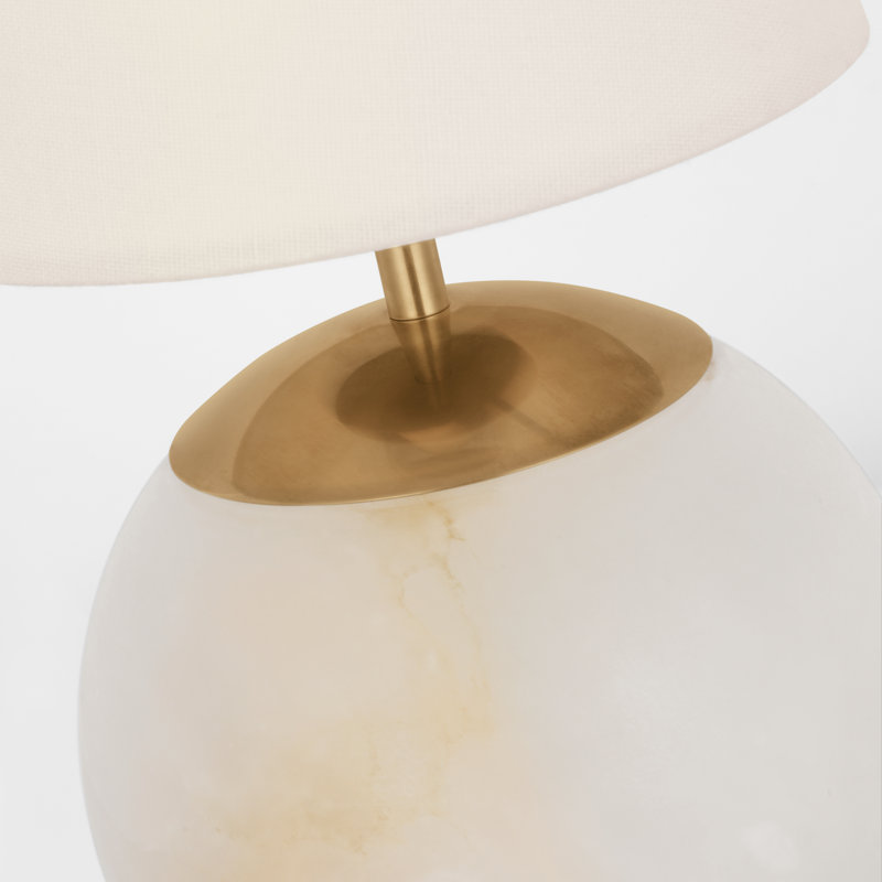 Terri Cordless LED Table Lamp by Thomas O'Brien, Gold/Alabaster