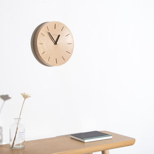 Horloge murale en bois massif hêtre 8,7"