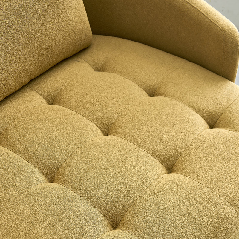 Canapé modulaire 3 pièces Edrikas, Accoudoir à gauche (vu de face), Mélange de polyester jaune