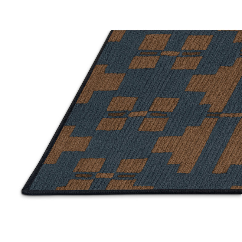 Tapis gris en treillis lavable à la machine, Carré 5 pi