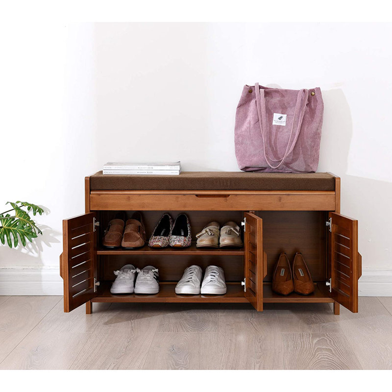7 Pair Shoe Storage Bench Cushion Shoe Cabinet