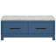 Banc de rangement de salon avec tablette d'accessoires cachée et coussin amovible - Intérieur divisé de hall d'entrée bleu marine-1686680582