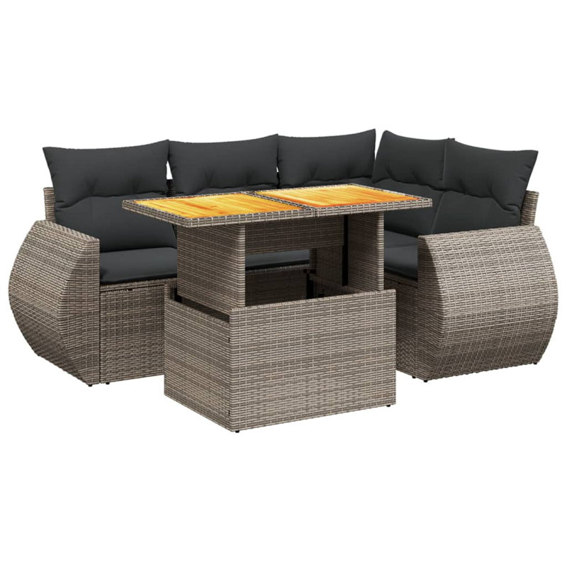 Ensemble de canapé de jardin Vidaxl gris et gris foncé