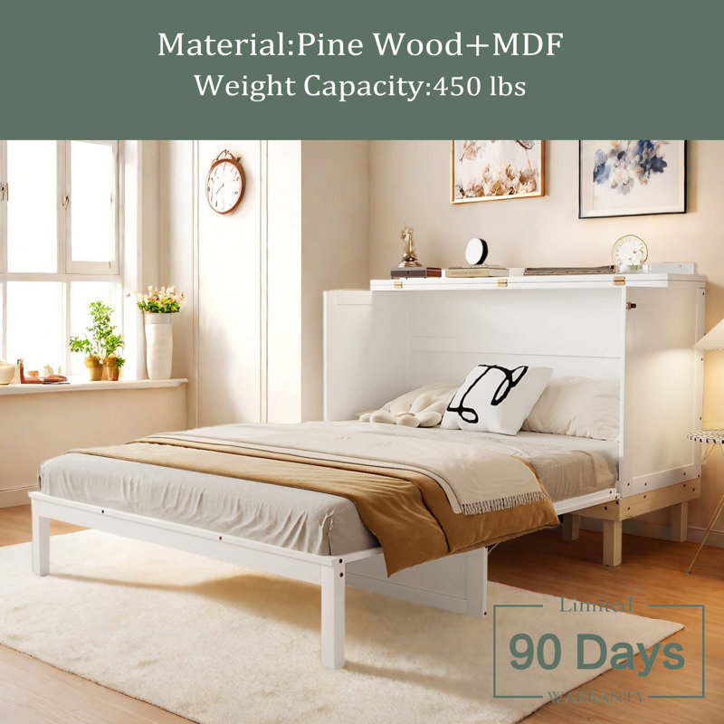 Queen Size Murphy Bed, White