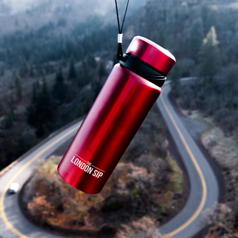London Sip Tea Infuser Bottle 25oz, Red