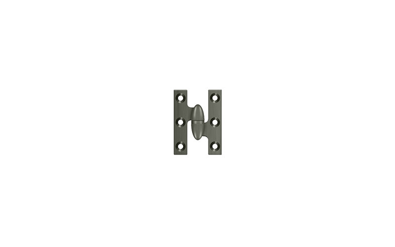 Deltana OK2015U19-R 2" x 1-1/2" Hinge in Paint Black, Antique Nickel