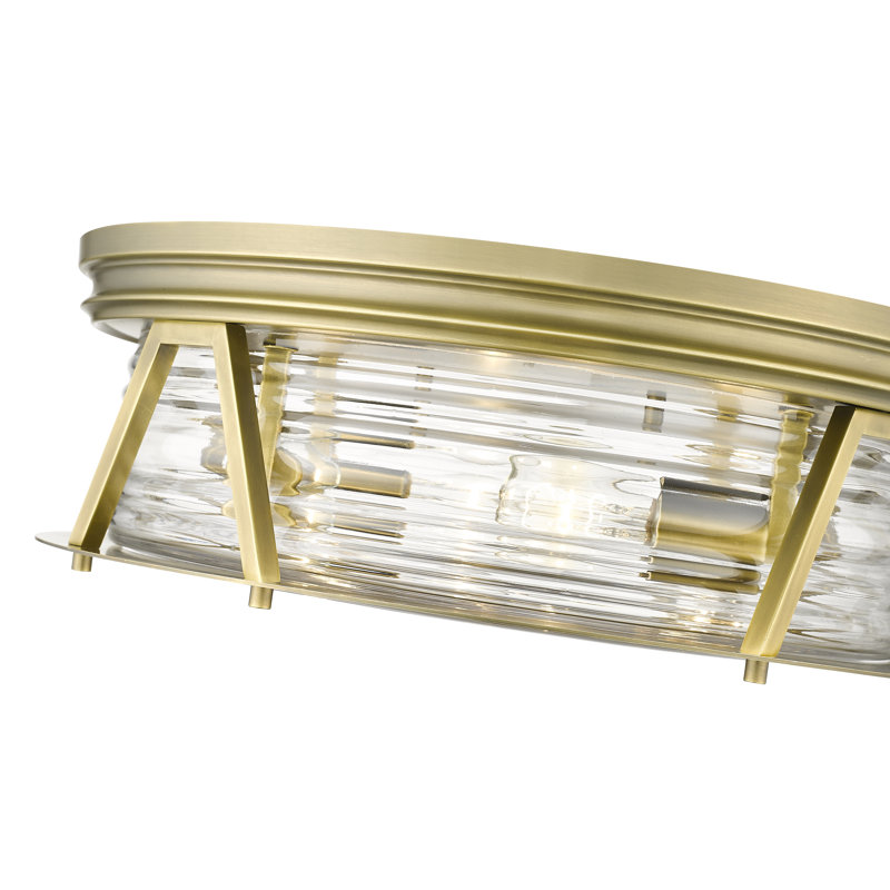 Smithies Glass Flush Mount, Rubbed Brass