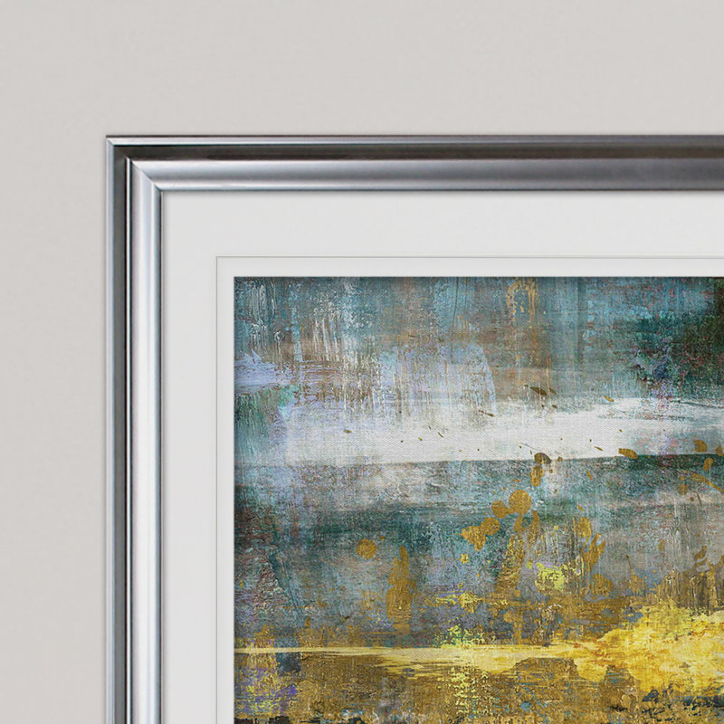 « Frequency », reproduction de peinture, Cadre argenté, H 31 po x l 43 po x P 1,5 po