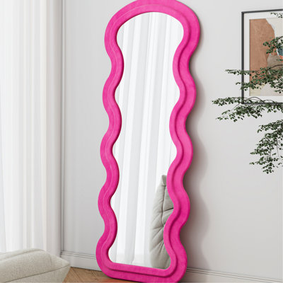 Rose Full Length Flannel Wave Floor Mirror, Soft Touch, No Fading, Can Be Hung Or Leaned Mirror In Flannel, Comfortable And Long - Lasting, For Multiple Room Decor Christmas