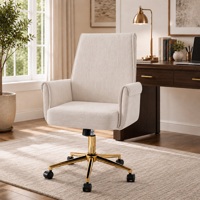 Chaise de bureau Modern, Blanc beige