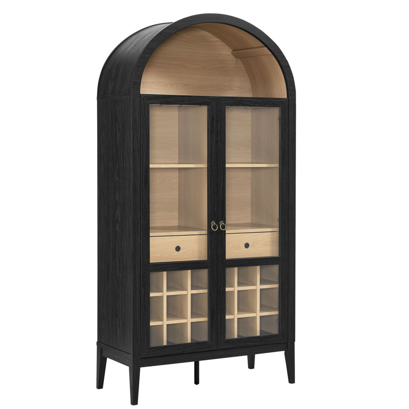 Nolan Arched Bar Cabinet, Black