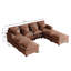 Canapé modulaire en chenille de 116 po en forme de U avec quatre repose-pieds-132896426
