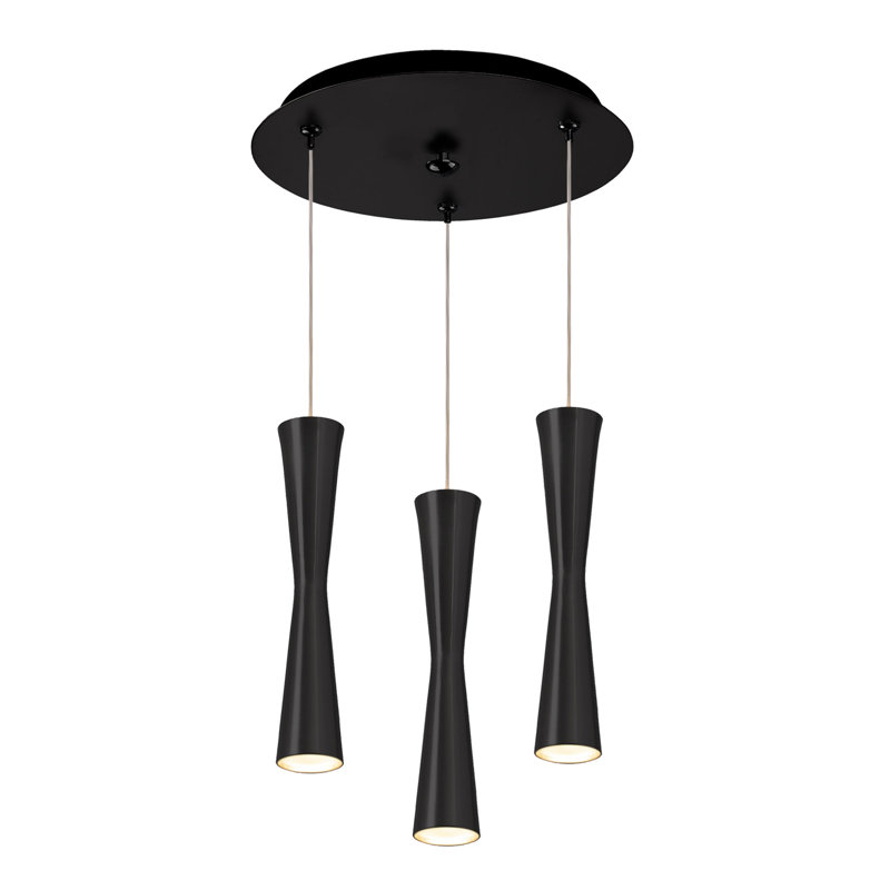 Robson LED Pendant, Black, 3 Lights, 42 W