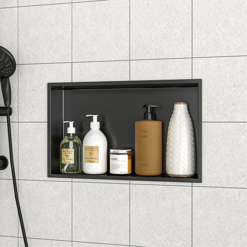 Stainless Steel Shower Niche, Gunmetal Black