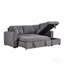 Canapé-lit modulaire réversible 96 po en tissu bouclé gris 96 po avec méridienne de rangement, porte-gobelets, port de chargement USB et coussins décoratifs