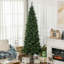 Arbre de Noël artificiel de 7,5 pi avec 1075 branches, ouverture automatique, base en acier et aiguilles de pin réalistes