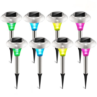 Éclairage solaire de sentier avec DEL à changement de couleur, résistant aux intempéries pour le jardin, la pelouse et les allées