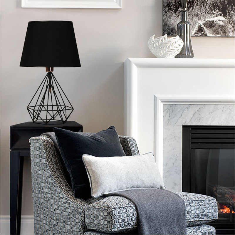 Lampe de table 21,65 po Osullivan, Noir, Noir