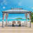 10x13 Ft Outdoor Hardtop Gazebo With Aluminum Frame And Double-layer Polycarbonate Roof, Includes Mosquito Netting And Curtains, Ideal For Courtyard And Terrace