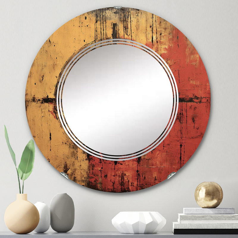 Nutley - Miroir mural moderne rond, 24 po x 24 po