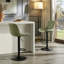 Tabouret de bar réglable rond en similicuir Roundhill Furniture Kovyn, ensemble de 2, vert-1060290862