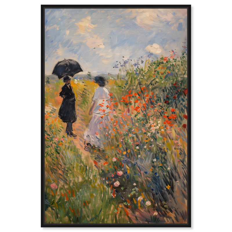 Une promenade à travers les fleurs, Cadre doré, H 25 po x l 17 po